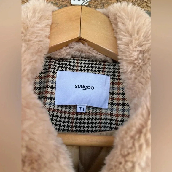 SUNCOO PARIS  CROPPED HOUNDSTOOTH JACKET SMALL - Picture 8 of 14